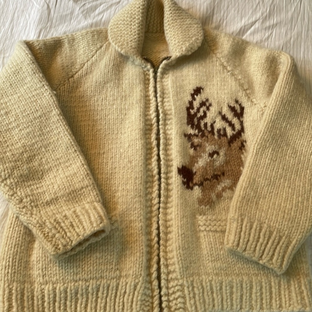 Vintage wool zip-up sweater